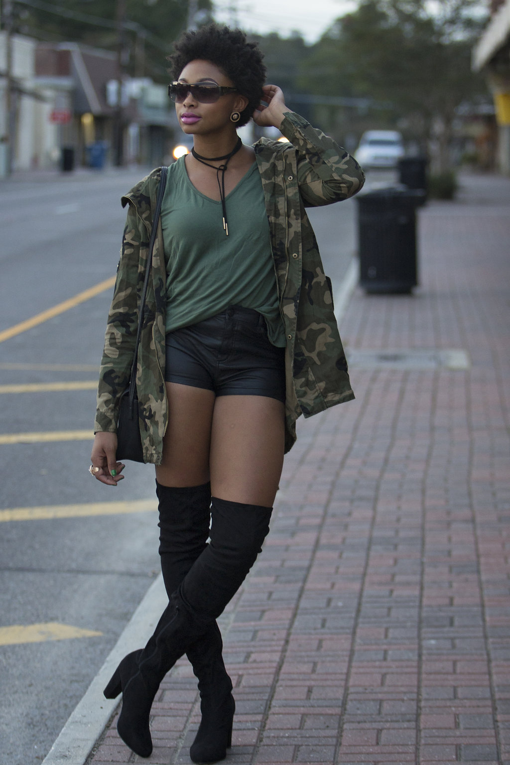 how to wear shorts with over the knee boots